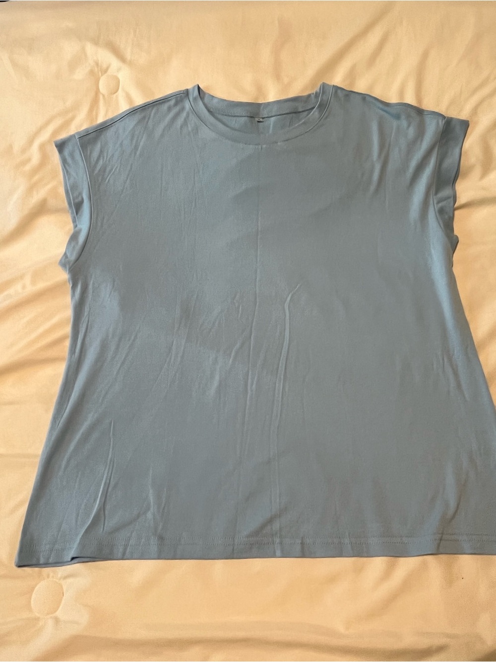Women's Relaxed Crewneck Tee with Cap Sleeves Size XL